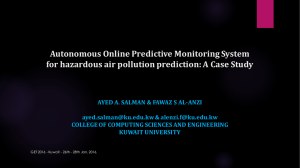 Autonomous	Online	Predictive	Monitoring	System for	hazardous	air	pollution	prediction:	A	Case	Study