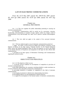 LAW ON ELECTRONIC COMMUNICATIONS