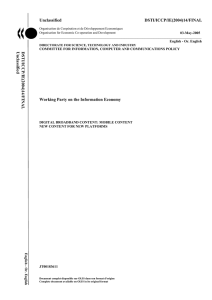 Unclassified DSTI/ICCP/IE(2004)14/FINAL