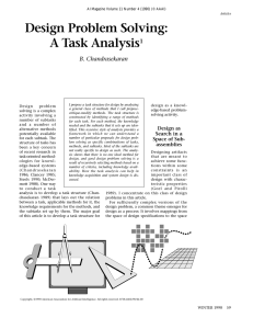 Design Problem Solving: A Task Analysis 1 B. Chandrasekaran