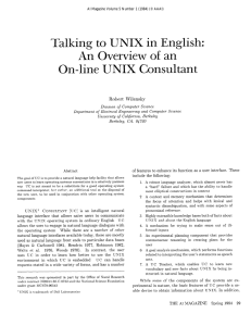 Talking  to  UNIX  in  English: