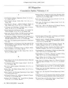 AI  Magazine Cumulative Index:  Volumes  l-4 A