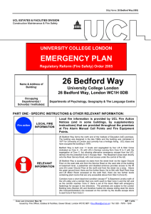 26 Bedford Way EMERGENCY PLAN UNIVERSITY COLLEGE LONDON University College London