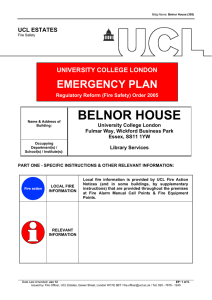 BELNOR HOUSE EMERGENCY PLAN UNIVERSITY COLLEGE LONDON UCL ESTATES