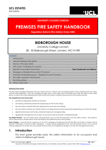 PREMISES FIRE SAFETY HANDBOOK BIDBOROUGH HOUSE  UCL ESTATES