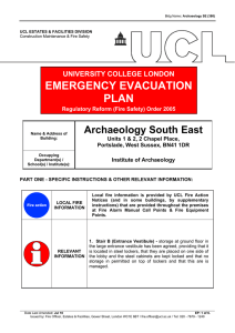 EMERGENCY EVACUATION PLAN Archaeology South East UNIVERSITY COLLEGE LONDON