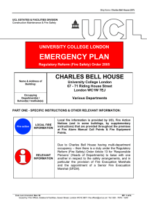 EMERGENCY PLAN CHARLES BELL HOUSE UNIVERSITY COLLEGE LONDON University College London