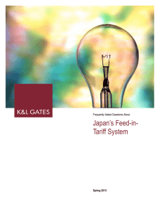 Japan’s Feed-in- Tariff System Frequently Asked Questions About