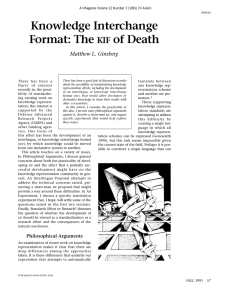 Knowledge Interchange Format: The of Death KIF