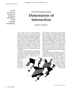 Dimensions of Interaction … I focus on issues in