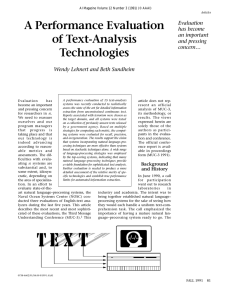 A Performance Evaluation of Text-Analysis Technologies Evaluation