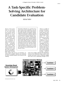 A Task-Specific Problem- Solving Architecture for Candidate Evaluation Michel Mitri