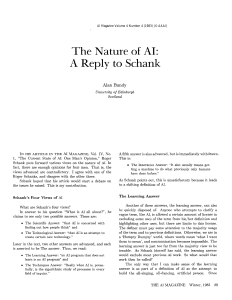 The  Nature  of  AI: A Alan  Bundy