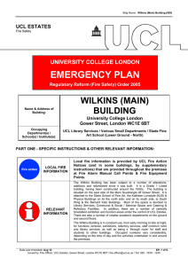 EMERGENCY PLAN WILKINS (MAIN) BUILDING UNIVERSITY COLLEGE LONDON