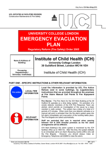 EMERGENCY EVACUATION PLAN Institute of Child Health (ICH)