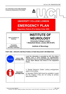 EMERGENCY PLAN INSTITUTE OF NEUROLOGY UNIVERSITY COLLEGE LONDON