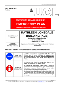 EMERGENCY PLAN KATHLEEN LONSDALE BUILDING (KLB) UNIVERSITY COLLEGE LONDON