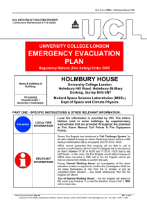 EMERGENCY EVACUATION PLAN HOLMBURY HOUSE UNIVERSITY COLLEGE LONDON