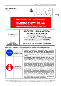 EMERGENCY PLAN ROCKEFELLER &amp; MEDICAL SCHOOL BUILDINGS UNIVERSITY COLLEGE LONDON