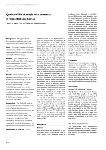Background Many people with dementia live in residential homes, but