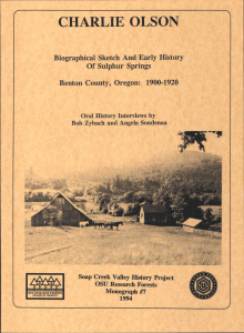 CHARLIE OLSON Biographical Sketch And Early History Of Sulphur Springs