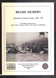 BESSIE MURPHY Botanizing in Benton County, 1900 - 1991