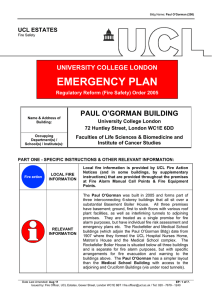 EMERGENCY PLAN PAUL O’GORMAN BUILDING UNIVERSITY COLLEGE LONDON UCL ESTATES