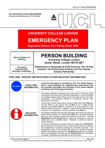 EMERGENCY PLAN PERSON BUILDING UNIVERSITY COLLEGE LONDON University College London