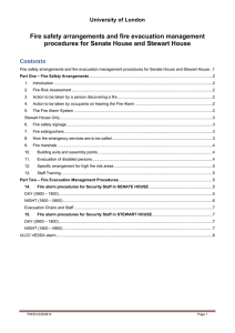 Fire safety arrangements and fire evacuation management Contents University of London