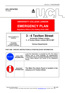 EMERGENCY PLAN 3 - 4 Taviton Street UNIVERSITY COLLEGE LONDON UCL ESTATES