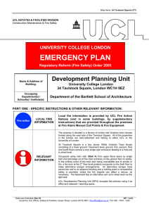 EMERGENCY PLAN Development Planning Unit UNIVERSITY COLLEGE LONDON