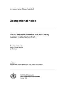 Occupational noise  Assessing the burden of disease from work-related hearing