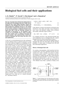 Biological fuel cells and their applications  *, P. Suresh A. K. Shukla