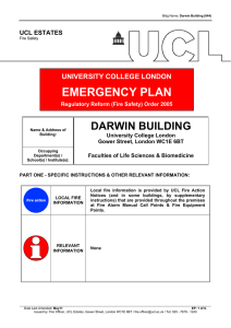 EMERGENCY PLAN DARWIN BUILDING UNIVERSITY COLLEGE LONDON UCL ESTATES