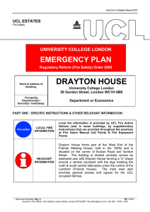 DRAYTON HOUSE EMERGENCY PLAN UNIVERSITY COLLEGE LONDON UCL ESTATES