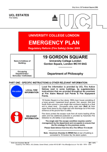 EMERGENCY PLAN 19 GORDON SQUARE UNIVERSITY COLLEGE LONDON UCL ESTATES
