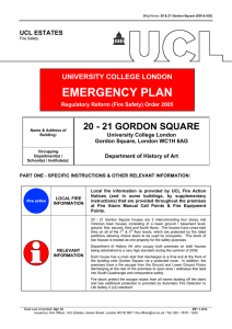 EMERGENCY PLAN 20 - 21 GORDON SQUARE UNIVERSITY COLLEGE LONDON UCL ESTATES