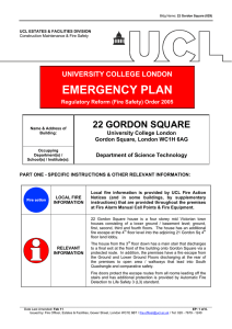 EMERGENCY PLAN 22 GORDON SQUARE UNIVERSITY COLLEGE LONDON University College London