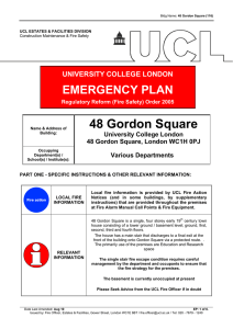 48 Gordon Square EMERGENCY PLAN UNIVERSITY COLLEGE LONDON University College London