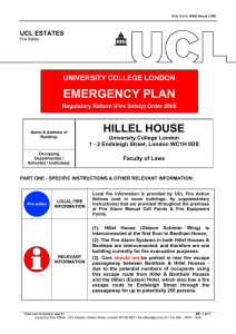 EMERGENCY PLAN HILLEL HOUSE UNIVERSITY COLLEGE LONDON UCL ESTATES
