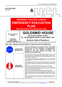 GOLDSMID HOUSE EMERGENCY EVACUATION PLAN UNIVERSITY COLLEGE LONDON