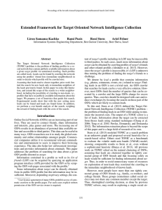 Extended Framework for Target Oriented Network Intelligence Collection Liron Samama-Kachko Rami Puzis