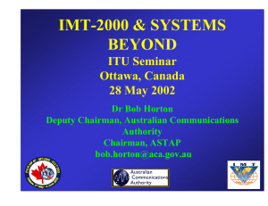 IMT-2000 &amp; SYSTEMS BEYOND ITU Seminar Ottawa, Canada