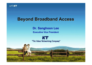 Beyond Broadband Access Dr. Sanghoon Lee Executive Vice President