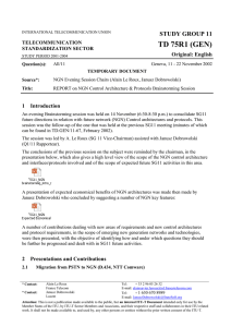 TD 75R1 (GEN) STUDY GROUP 11 Original: English TELECOMMUNICATION