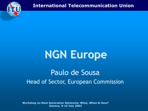 NGN Europe Paulo de Sousa Head of Sector, European Commission International Telecommunication Union