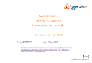 Nomadic users : mobility management in next generation networks Frédéric DELMOND