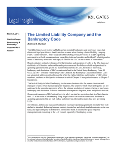 The Limited Liability Company and the Bankruptcy Code