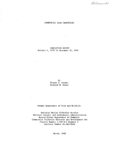 COMMERCIAL CLAM PRODUCTION COMPLETION REPORT October 1, 1979 to December 31, 1981