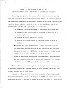 Summary of the Workshop of June 30, 1975